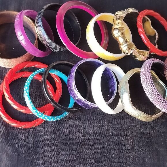 Lot Of 16 Different Unique Bangle Bracelets - Picture 10 of 14